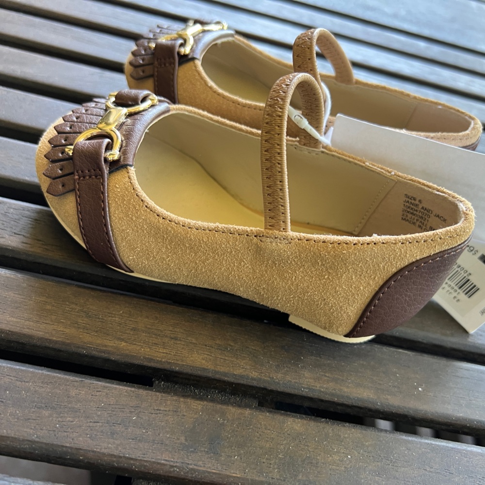 Janie and Jack Bridle Bit Tan Girls Dress Shoes. Size 6 New with Tags! - Picture 2 of 6